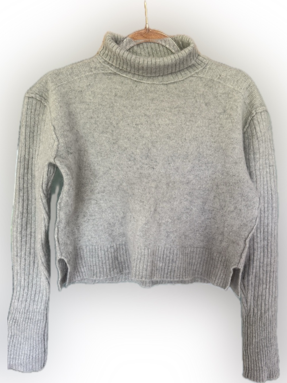 FREE PEOPLE Cozy Gray Turtleneck Cashmere Knit Sweater SP